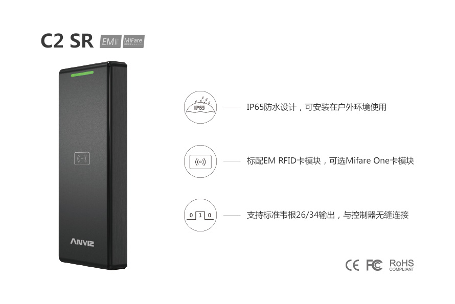 C2 SR窄邊框戶外RFID讀頭